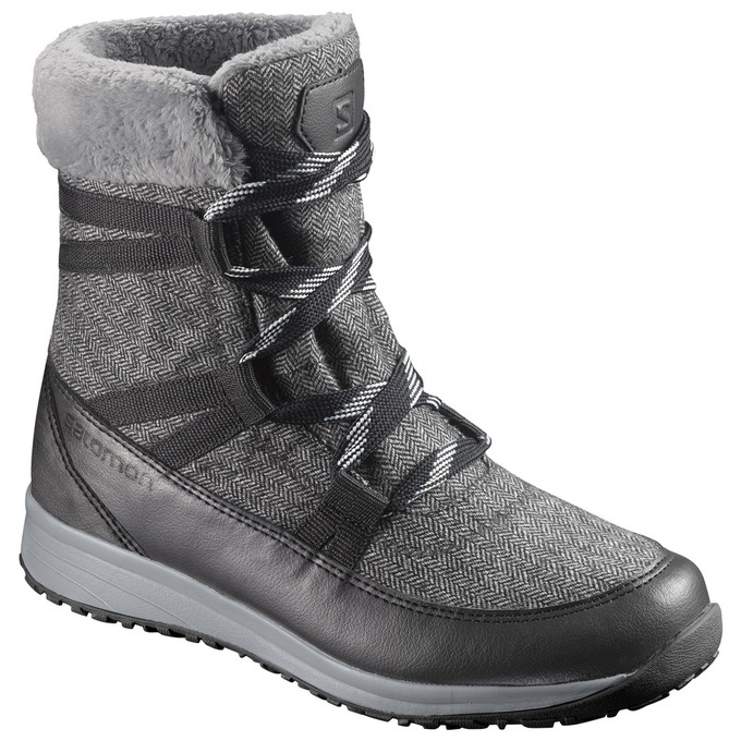 Salomon Israel HEIKA CS WP - Womens Winter Boots - Grey/Black (NGOD-73019)